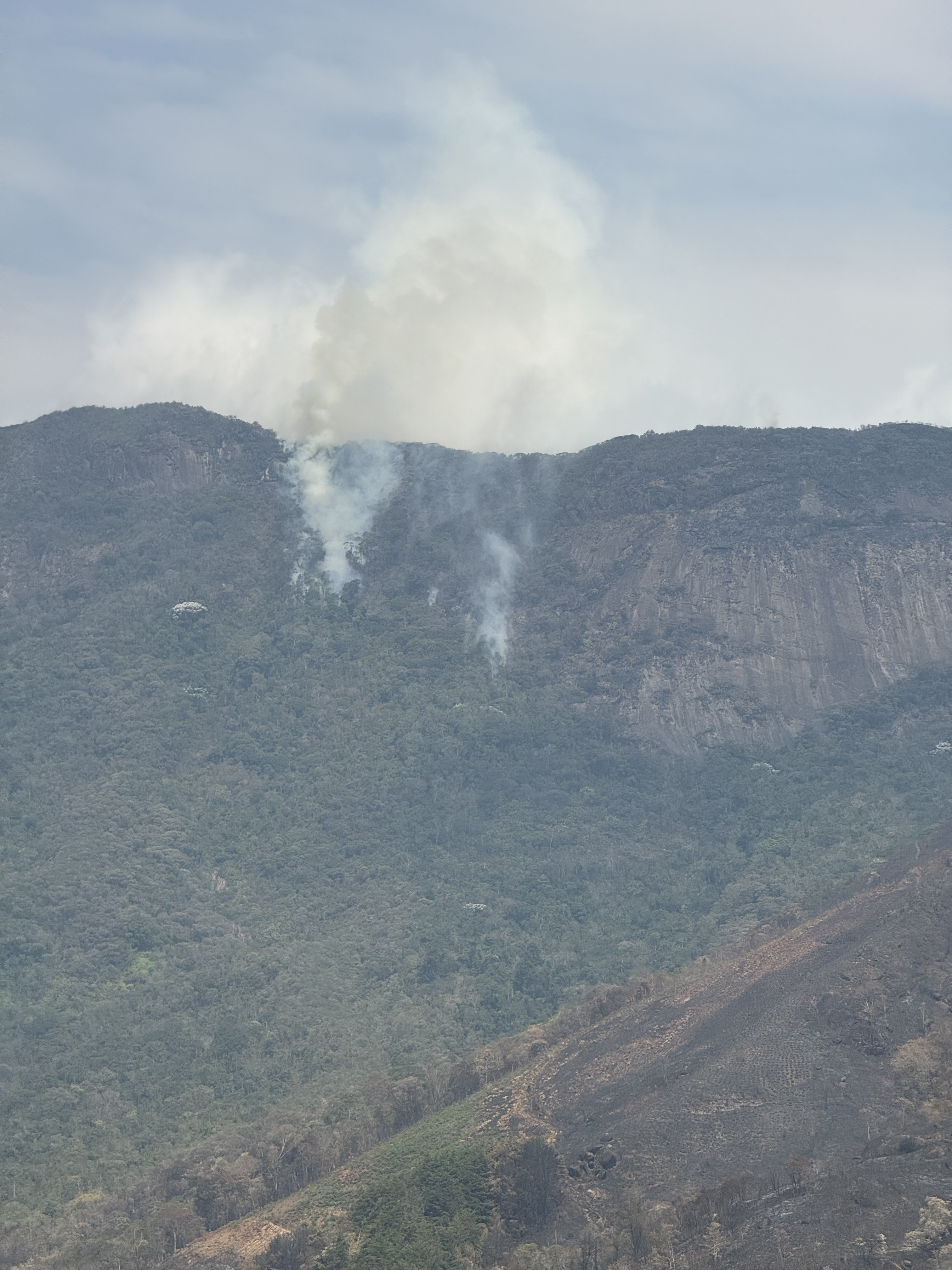 Focos de incêndio na serra